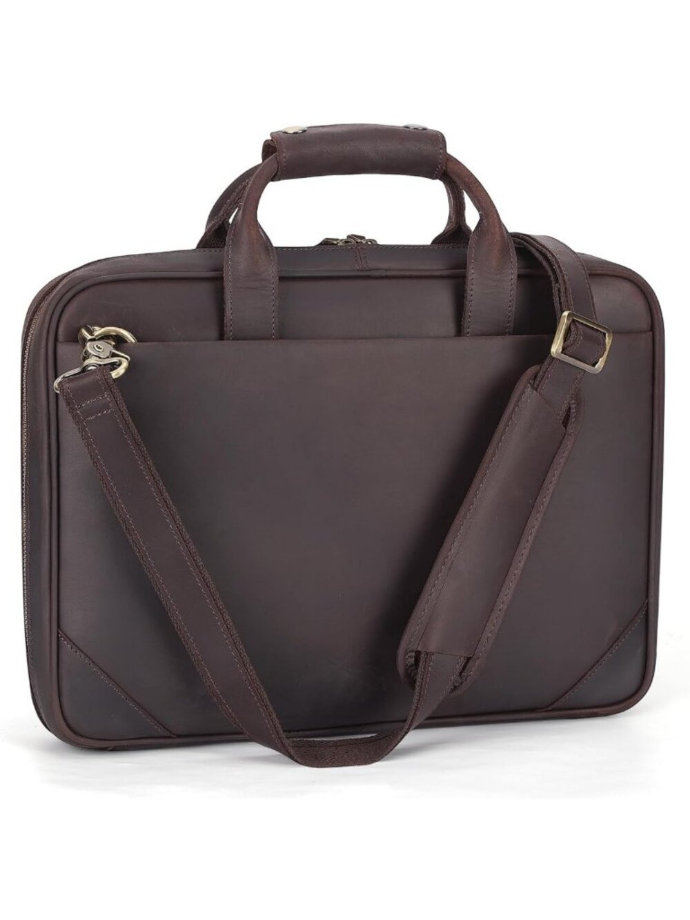 Stylish Slim Leather Laptop Briefcase Messenger Bag for 14" & 16" Devices